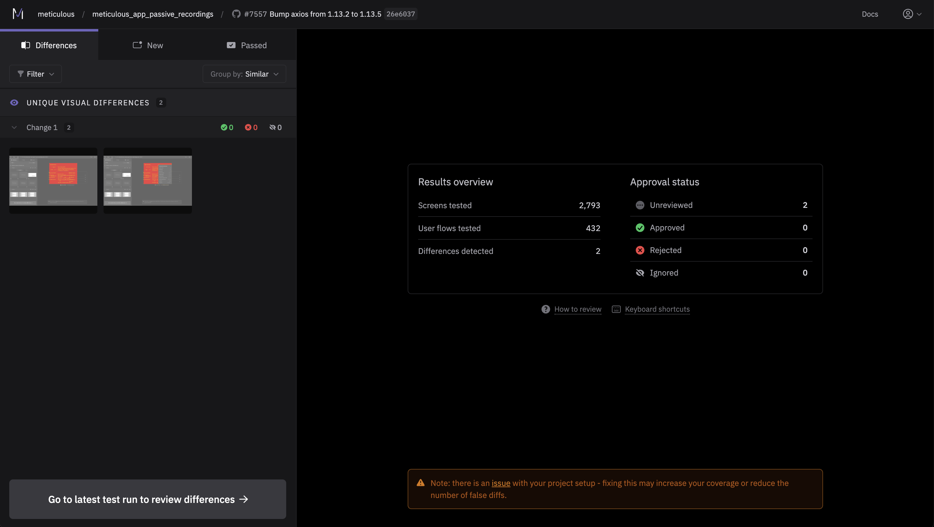 Test Run Default View
