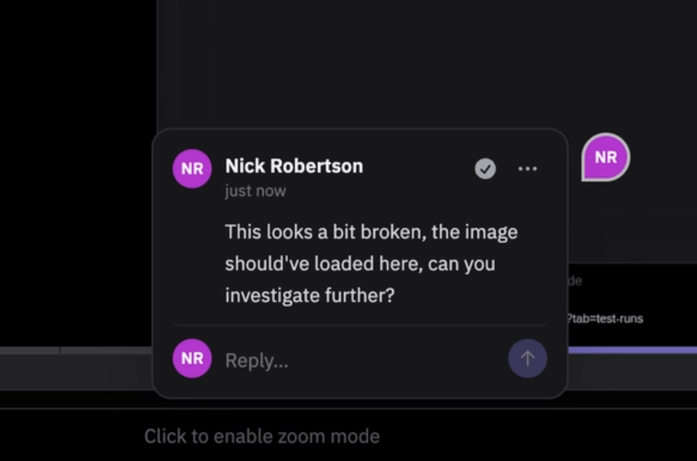 Screenshot of comment on a difference flagging a potential issue